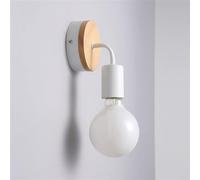 Luce europea in legno massello luci da parete in ferro solido moderno lampada da parete nera creatività lampada da parete singola testa e27 parete? Ampia lampada per bambini decorazione