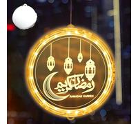 Luce Fatata Decorativa Eid Ramadan,16 Cm Luci Stringa Delle Fate Ramadan,Luci Decoro per Finestre Eid Ramadan con Gancio Ventosa,Led Luci Musulmane Ramadan,Decorazione Casa Ramadan.