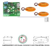 Luce Fissa Lampeggiante Ciclica Avviso Chiamata Nove Led 12/24/230V Allarme Fire