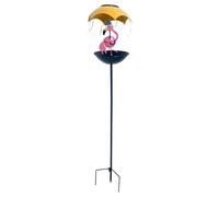Luce for esterni solari a LED FIOKY con mangiatoia for uccelli for il patio da giardino (flamingo) (A)