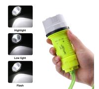 Luce Forte Subacquea Escursionismo 3 Modalità Lampeggiante Led Illuminazione Su