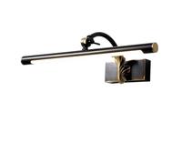 Luce frontale a specchio a LED, luce per specchio da bagno vintage, lampada per specchio per il trucco regolabile a 180° IP44 Lampada da parete da bagno impermeabile per specchio toletta, H65 ottone