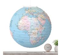 Luce geografica del globo - Lanterna di carta da 12 pollici, decorazioni sospese Giornata della Terra, modello solare di apprendimento per bambini | Lampada decorativa portà