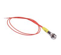 Luce Indicatore A LED Metallica Gialla 6Mm Precablaggi 12V
