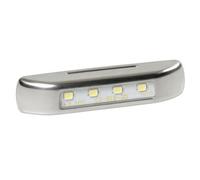 Luce Ingombro A 4 Led, 12/24v - Bianco Con Cover In Acciaio Inox, Montaggio In S