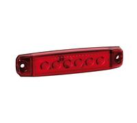Luce ingombro a 6 Led, montaggio in superficie, 12/24V Rosso Sottile, solo 9 mm