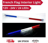 Luce interna cabina LED bandiera francese BLU BIANCO ROSSO neon 12-24V camion...
