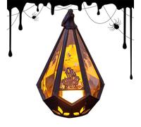 Luce - Lampada da giardino a mano per prato, luce tremolante con bagliore spaventoso, lanterna di Halloween a batteria per notti spaventose, portico, patio, giardino, festa, interno, esterno