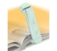 Luce Lampada da Lettura per Libro 7 LED, Luce per Lettura Libri a Letto Ricaricabile Portatile con Clip, 3 Temperature Colori, Luminosità Regolabile in modo continuo per Studio, Lavoro a Maglia(Menta)