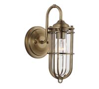 Luce Lampada da Parete Badzimmerleuchte Acciaio Vetro Ottone IP44 31,1 CM [EEK: Non valutato]