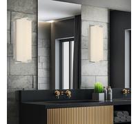 Luce Lampada da Parete Cucina 1 Fiamma Cromo Vetro Satinato LED 2er Set