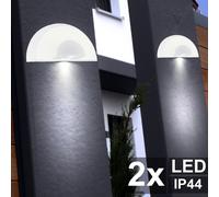 Lampada Parete Casa da Luce per Esterni 2er Set Acciaio Vetro Bianco LED L 28cm