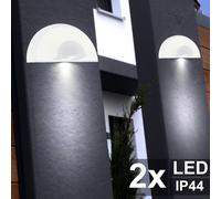 Luce Lampada da Parete Esterni Attacco IP44 Vetro Acciaio Moderno 1x LED 2er Set [EEK: F]