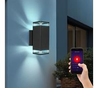 Luce Lampada da Parete Esterni LED RGB Smart App Comando Dimmerabile Alluminio [EEK: G]