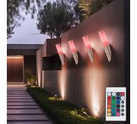 Luce Lampada da Parete Esterno Fiaccola Movimento Telecomando RGB LED 4er Set