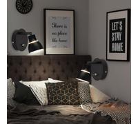 Luce Lampada da Parete Faretto Spot Cucina Nero Regolabile LED 2er Set