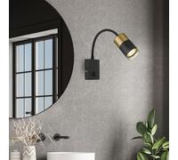 Luce Lampada da Parete Lampada Letto Nero Rame Spot Flessibile H 43 CM [EEK: Non valutato]