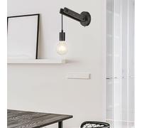 Luce Lampada da Parete Legno Vintage Stile Country 1x E27 Nero Appeso Versione [EEK: Non valutato]