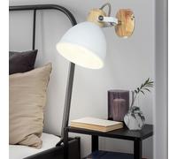 Luce Lampada da Parete Lettura Mobile Lampada Letto Simil Legno H 18,5cm [EEK: Non valutato]