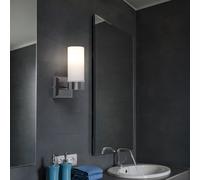 Luce Lampada da Parete Luce Bagno Specchio Vetro 1 Fiamma Argento H 18,5 CM [EEK: Non valutato]