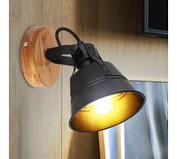 Parete Faretto Spot Luce Orientabile Ess Camera Retrò Design Lampada Nero Opaco [EEK: Non valutato]