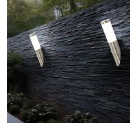 Luce Lampada da Parete per Esterni Balcone Fiaccola Acciaio Inox Cortile 2er Set [EEK: Non valutato]