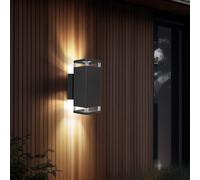 Luce Lampada da Parete per Esterni Patio GU10 Up Down Alluminio Nero [EEK: Non valutato]
