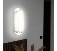 Luce Lampada da Parete Sala Pranzo Cucina Vetro Cromato Trasparente LED L 19 CM