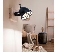 Lampada Spot Applique da Parete Lampada Nero Luci Soggiorno Orientabile B 10 CM [EEK: Non valutato]