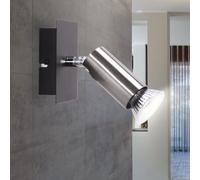 Luce Lampada da Parete Spot Camera Letto Flessibile Metallo Argento GU10 [EEK: Non valutato]