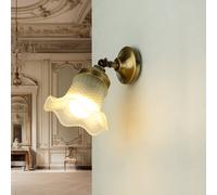 Luce Lampada da Parete Spot Ottone Vetro Regolabile E14 Scrivania Premium