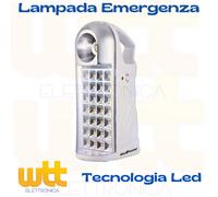 Lampada luce bianca di emergenza portatile a led ricaricabile da campeggio pesca