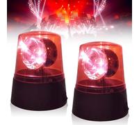 Luce lampeggiante a LED: 2 luci LED per feste con design a luce rossa, lampada a LED con riflettore girevole, 360° LED, funzionamento a batteria, illuminazione per feste, discoteca, sala da ballo