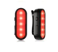 Luce lampeggiante a LED USB ricaricabile, set di 2 luci di sicurezza per bambini, zaino per la scuola notturna, alpinismo, cane, ciondolo luminoso con clip, luce fissa e lampeggiante, 3 modalità (nero