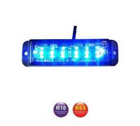 Luce Lampeggiante Strobo Blu 130mm 6 LED 12V/24V Auto Camion Omologato