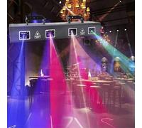 Luce laser for DJ, luci for feste DJ attivate dal suono con effetto a 4 raggi, luci da discoteca a LED RGB con controllo DMX for illuminazione da palco for bar di compleanno e balli