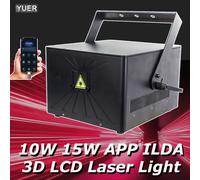 Luce laser RGB da 10 W 15 W DMX512 Bluetooth Android/IOS Controllo animazione 200+ effetti per DJ Bar Disco Party Stage Wedding Event