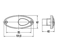 Ovale Rosso Evidenziatore Luce W5W 12V 2XS964295-031 Da hella Laterale Montaggio