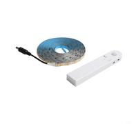 Luce LED automatica per armadio e letto con rilevatore di movimento alimentato a batteria, sensore attivato (luce calda), 5 m