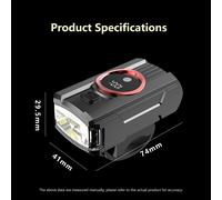 Luce LED Bici 300 Lumen Auto Rilevamento Oscurità Display LCD USB C di Ri
