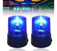Luce LED blu: 2 luci LED per feste con design a luce blu, lampada a tutto tondo con riflettore girevole, luce flash DJ a 360°, funzionamento a batteria, illuminazione per feste DJ