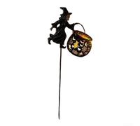 Luce LED Calderone Strega Halloween 30cm Multicolore per decorazione per | Proietta ombre divertenti di streghe e fantasmi per facile da usare nei giardini e cortili luminoso interno ambrato