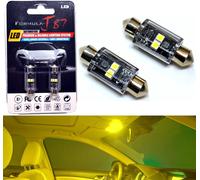 Luce LED Canbus senza Errori 6418 5W Giallo Due Lampadina Targa Ricambio Orig.