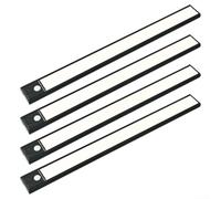 Luce LED con rilevamento di movimento con retro magnetico per zone di atterraggio per gradini delle scale e sezioni del corridoio buio, set wireless da 4 unità (nero)