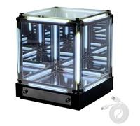 Luce LED Cubo Iperinfinito con Impostazioni di Colore e Flash, Interruttore a Tocco Unico, Effetto Luminoso Abisso Infinito, Batteria Wireless a Lunga Durata white