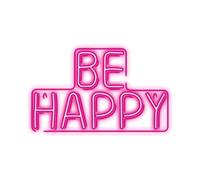 Luce LED neon segno luce USB LED luce domestica luce notturna Be Happy-Pink