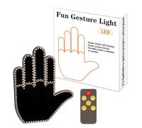 Luce LED per auto a forma di dito, con gesto della mano, segnale con telecomando, divertente accessorio per finestrini auto per uomini e donne, per veicoli e camion (Luce a forma di dito)