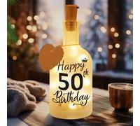 Luce LED per bottiglia con scritta, 50° compleanno, regalo per donna, uomo, regalo di denaro, compleanno, 50° compleanno, uomo, decorazione per il 50° compleanno, luce notturna decorativa, regalo