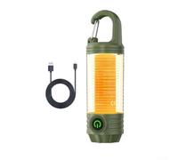 Luce LED per campeggio Retro 6 Livelli Type-C Portatile Luce | Guscio ABS per robusto, acqua leggera, dimensioni compatte 130mm, uso interno esterno(green)