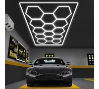 Luce LED per Garage Esagonale da 680 W, Luce LED per Garage Esagonale, Luci A Nido d'Ape, Alta Luminosità, Cantina, Officina, Negozio di Bellezza per Auto, Galleria d'Arte, Palestra